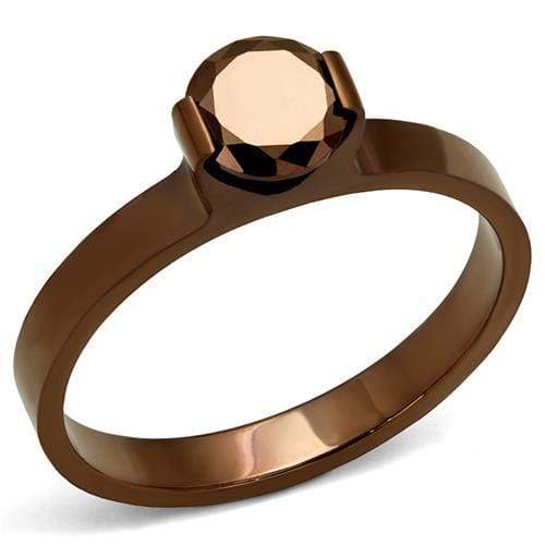 Engagement Rings For Women TK2593 Coffee light Stainless Steel Ring with CZ