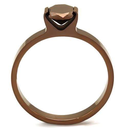 Engagement Rings For Women TK2593 Coffee light Stainless Steel Ring with CZ