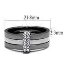 Engagement Rings For Women TK2599 Two Tone Stainless Steel Ring with Crystal