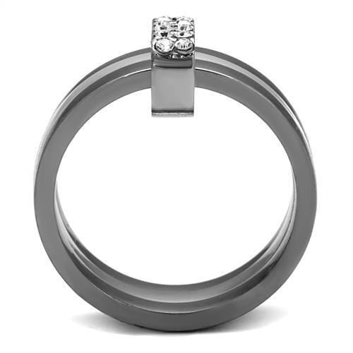 Engagement Rings For Women TK2599 Two Tone Stainless Steel Ring with Crystal