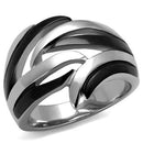 Engagement Rings For Women TK2605 Two-Tone Black - Stainless Steel Ring