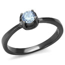 Engagement Rings For Women TK2609 Light Black Stainless Steel Ring with CZ