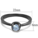 Engagement Rings For Women TK2609 Light Black Stainless Steel Ring with CZ