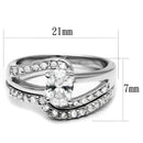 Engagement Rings LO4712 Rhodium Brass Ring with AAA Grade CZ