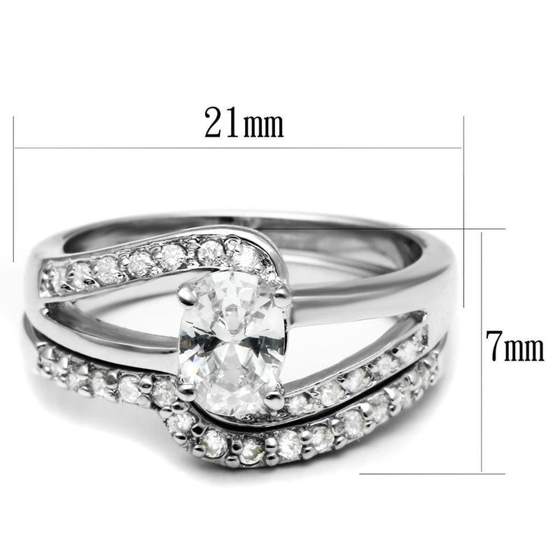 Engagement Rings LO4712 Rhodium Brass Ring with AAA Grade CZ