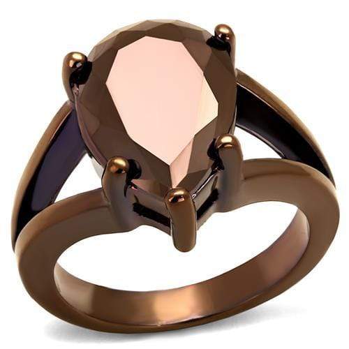 Engagement Rings Sale 3W1174 Coffee light Brass Ring with AAA Grade CZ