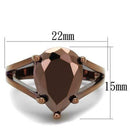 Engagement Rings Sale 3W1174 Coffee light Brass Ring with AAA Grade CZ