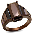 Engagement Rings Sale 3W1184 Coffee light Brass Ring with AAA Grade CZ