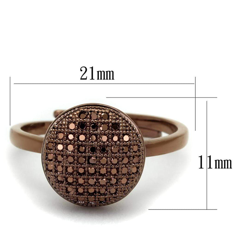 Engagement Rings Sale 3W1187 Coffee light Brass Ring with AAA Grade CZ