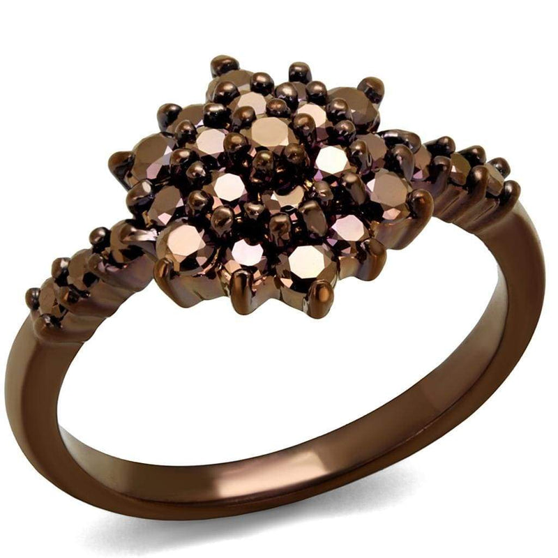 Engagement Rings Sale 3W1188 Coffee light Brass Ring with AAA Grade CZ