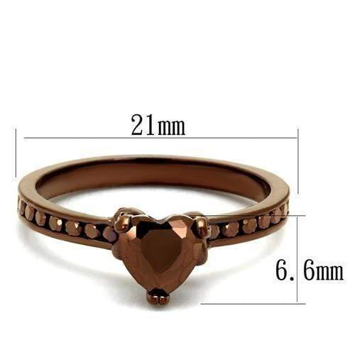 Engagement Rings Sale 3W1191 Coffee light Brass Ring with AAA Grade CZ