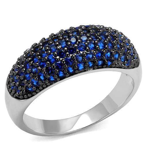 Engagement Rings Sale 3W1212 Rhodium + Ruthenium Brass Ring in London Blue