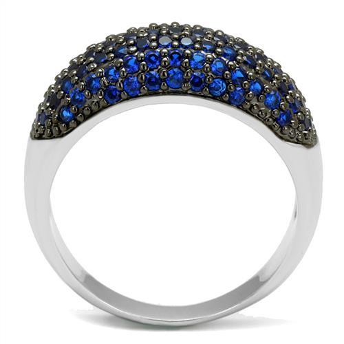 Engagement Rings Sale 3W1212 Rhodium + Ruthenium Brass Ring in London Blue