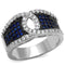 Engagement Rings Sale 3W1216 Rhodium + Ruthenium Brass Ring in London Blue