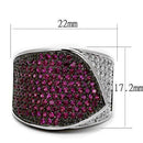 Engagement Rings Sale 3W1217 Rhodium + Ruthenium Brass Ring with CZ in Ruby