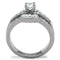 Engagement Rings TK10528 Stainless Steel Ring with AAA Grade CZ