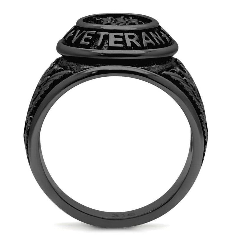 Silver Jewelry Rings Engagement Rings TK414704J Black - Stainless Steel Ring with Epoxy Alamode Fashion Jewelry Outlet