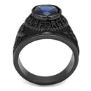 Silver Jewelry Rings Engagement Rings TK414708J Black - Stainless Steel Ring with Synthetic Alamode Fashion Jewelry Outlet
