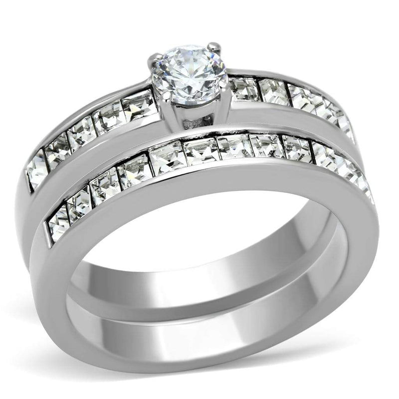 Engagement Rings TK972 Stainless Steel Ring with AAA Grade CZ