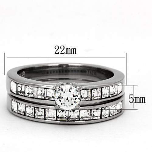 Engagement Rings TK972 Stainless Steel Ring with AAA Grade CZ