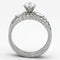 Silver Jewelry Rings Engagement Rings TK973 Stainless Steel Ring with AAA Grade CZ Alamode Fashion Jewelry Outlet
