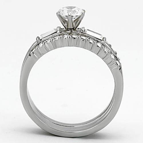 Silver Jewelry Rings Engagement Rings TK973 Stainless Steel Ring with AAA Grade CZ Alamode Fashion Jewelry Outlet