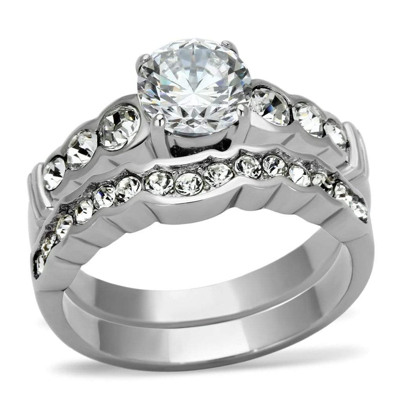 Engagement Rings TK974 Stainless Steel Ring with AAA Grade CZ