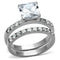 Engagement Rings TK975 Stainless Steel Ring with AAA Grade CZ