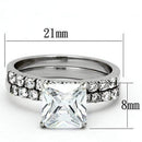 Engagement Rings TK975 Stainless Steel Ring with AAA Grade CZ