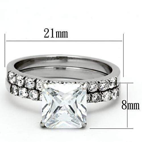 Engagement Rings TK975 Stainless Steel Ring with AAA Grade CZ