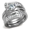 Silver Jewelry Rings Engagement Rings TK976 Stainless Steel Ring with AAA Grade CZ Alamode Fashion Jewelry Outlet