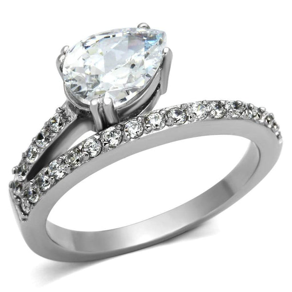 Engagement Rings TK998 Stainless Steel Ring with AAA Grade CZ