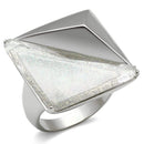 Engagement Rings VL009 Rhodium Brass Ring with Synthetic in Aurora Borealis