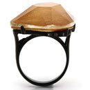 Engagement Rings VL097 Black - Stainless Steel Ring with Synthetic