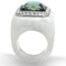 Engagement Rings VL111 Stainless Steel Ring with Synthetic in Aquamarine AB