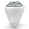 Engagement Rings VL111 Stainless Steel Ring with Synthetic in Aquamarine AB