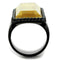 Silver Jewelry Rings Engagement Rings VL118 Black - Stainless Steel Ring in Citrine Yellow Alamode Fashion Jewelry Outlet