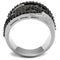 Engagement Wedding Rings 3W1091 Rhodium + Ruthenium Brass Ring with CZ