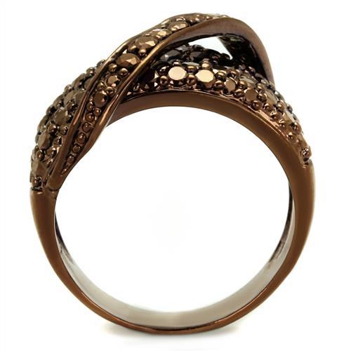 Engagement Wedding Rings 3W1098 Coffee light Brass Ring with AAA Grade CZ