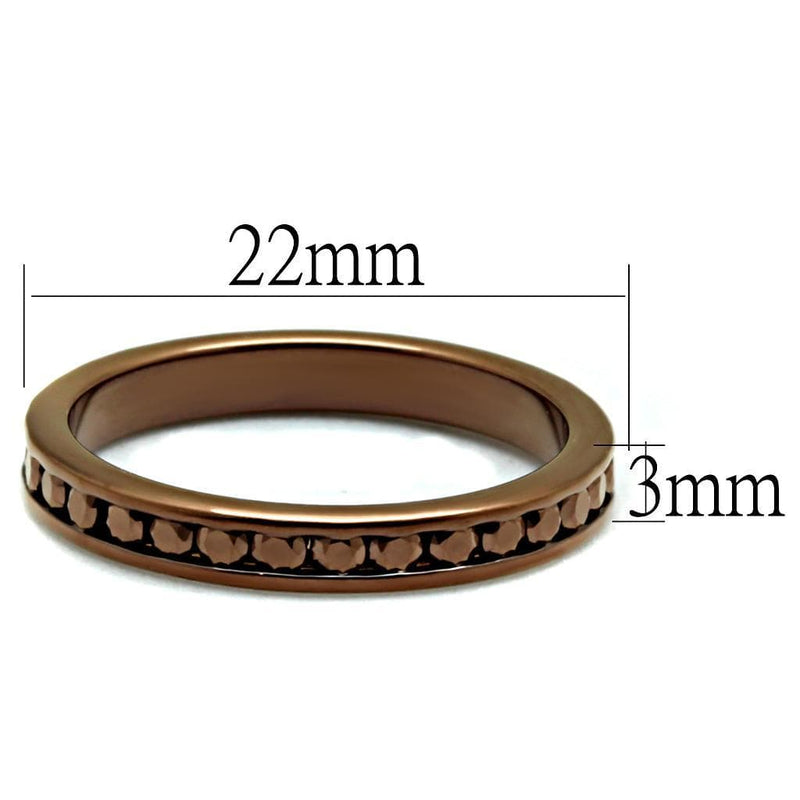 Silver Jewelry Rings Engagement Wedding Rings 3W1137 Coffee light Brass Ring with CZ in Brown Alamode Fashion Jewelry Outlet