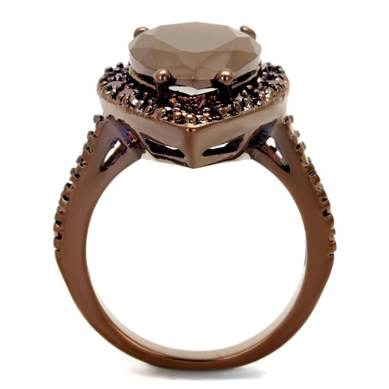 Engagement Wedding Rings 3W1153 Coffee light Brass Ring with AAA Grade CZ