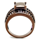 Engagement Wedding Rings 3W1159 Coffee light Brass Ring with AAA Grade CZ