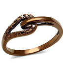 Engagement Wedding Rings 3W1161 Coffee light Brass Ring with AAA Grade CZ