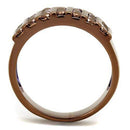 Engagement Wedding Rings 3W1164 Coffee light Brass Ring with AAA Grade CZ