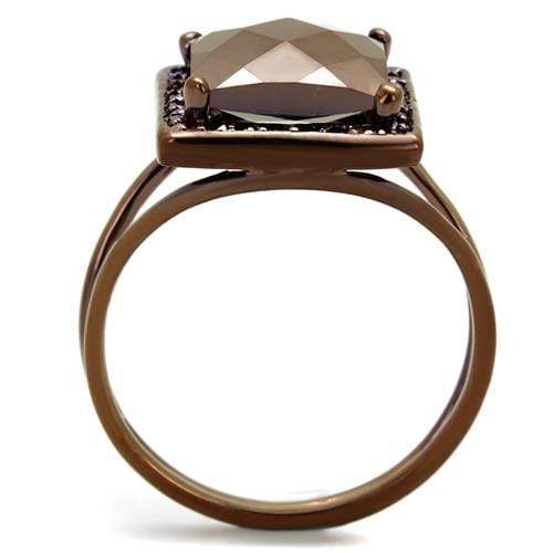 Engagement Wedding Rings 3W1165 Coffee light Brass Ring with AAA Grade CZ