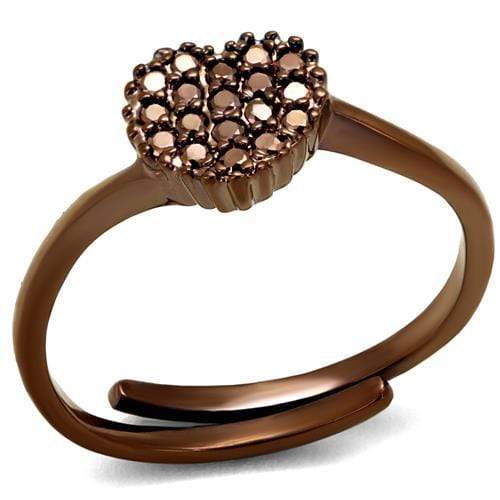 Engagement Wedding Rings 3W1166 Coffee light Brass Ring with AAA Grade CZ
