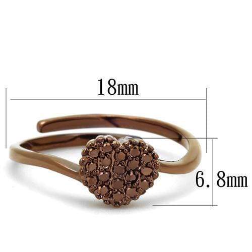 Engagement Wedding Rings 3W1166 Coffee light Brass Ring with AAA Grade CZ