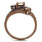 Engagement Wedding Rings 3W1168 Coffee light Brass Ring with AAA Grade CZ