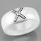 Eternity Rings 3W948 Stainless Steel Ring with Ceramic in White