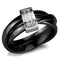 Eternity Rings 3W950 Stainless Steel Ring with Ceramic in Jet